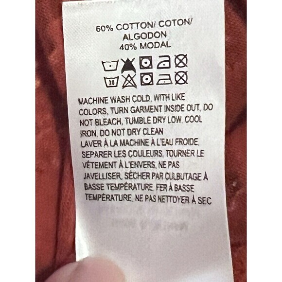 Lucky Brand Boho Bell Sleeve Top Rust Geometric Pattern V-neck Blouse Women Med - Picture 8 of 9